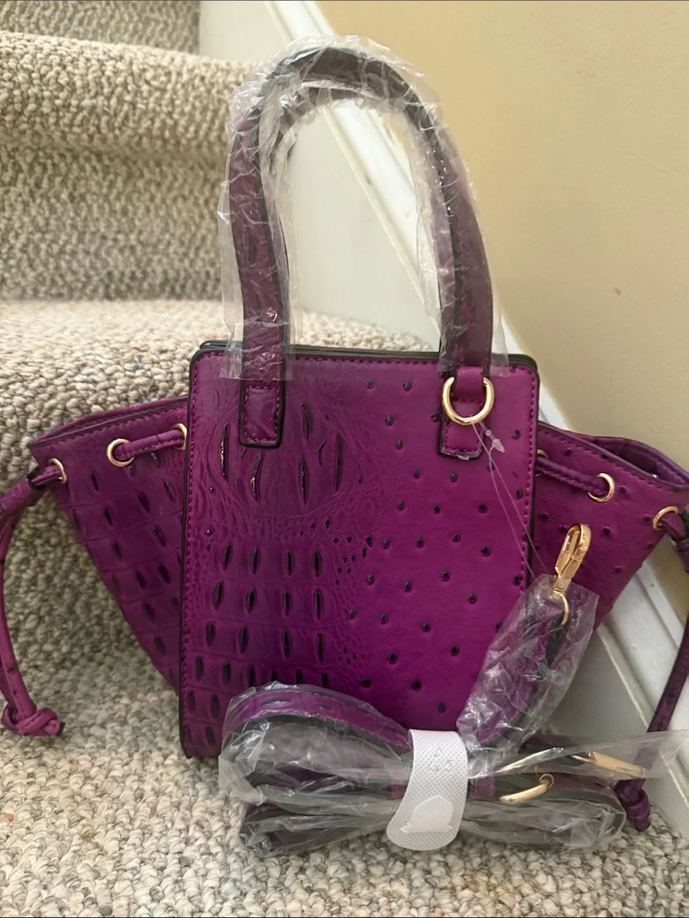Ostrich Croc Satchel